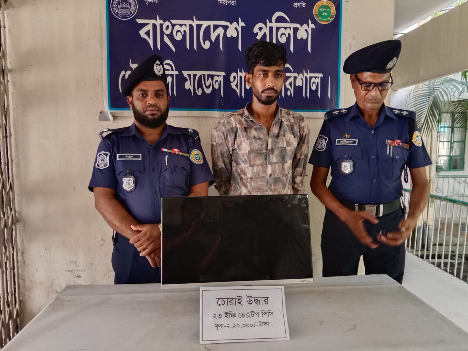বরিশালের গৌরনদীতে পেশাদার চোর চক্রের মূলহোতা রাহুল গ্রেফতার