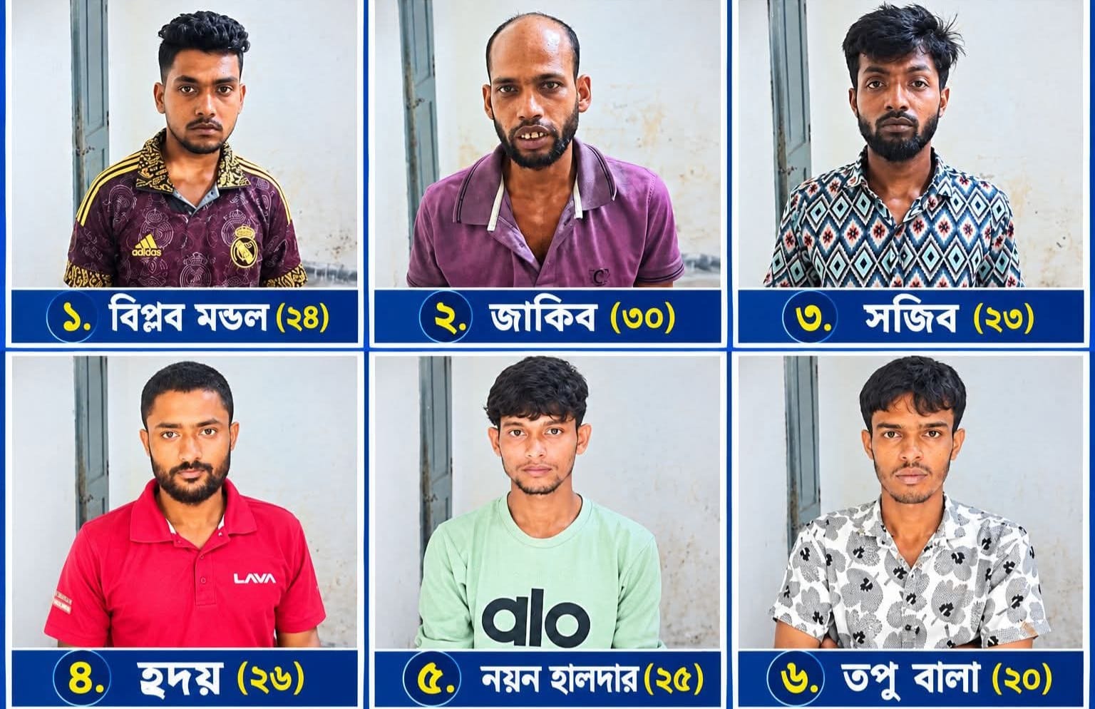 আগৈলঝাড়ায় ওসি মাসুদ খানের নির্দেশে মাদকবিরোধী অভিযানে গাঁজা-ইয়াবাসহ গ্রেপ্তার ৬।